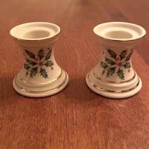 Lenox Holiday taper candle holders.